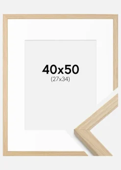 Ramme Grimsåker Eg 40x50 cm - Passepartout Hvid 28x35 cm