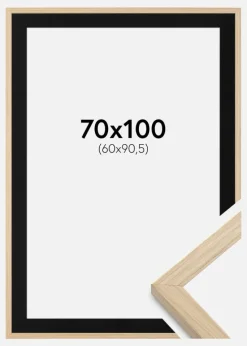 Ramme Grimsåker Eg 70x100 cm - Passepartout Sort 61x91,5 cm