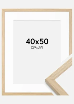 Ramme Grimsåker Eg 40x50 cm - Passepartout Hvid 30x40 cm