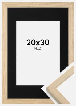 Ramme Grimsåker Eg 20x30 cm - Passepartout Sort 15x22 cm