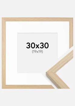 Ramme Grimsåker Eg 30x30 cm - Passepartout Hvid 20x20 cm