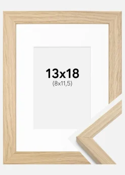 Ramme Grimsåker Eg 13x18 cm - Passepartout Hvid 9x12 cm