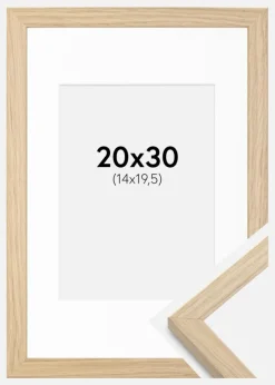 Ramme Grimsåker Eg 20x30 cm - Passepartout Hvid 15x21 cm (A5)