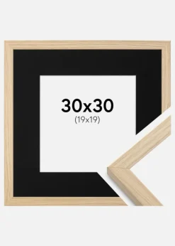 Ramme Grimsåker Eg 30x30 cm - Passepartout Sort 20x20 cm