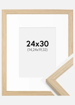 Ramme Grimsåker Eg 24x30 cm - Passepartout Hvid 6x8 inches