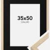 Ramme Grimsåker Eg 35x50 cm - Passepartout Sort 25x35 cm