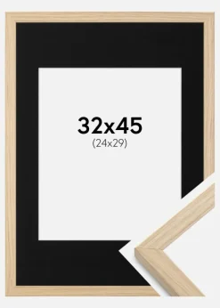 Ramme Grimsåker Eg 32x45 cm - Passepartout Sort 25x30 cm