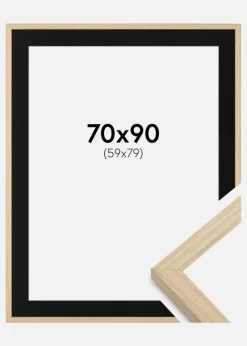 Ramme Grimsåker Eg 70x90 cm - Passepartout Sort 60x80 cm