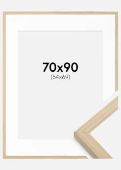 Ramme Grimsåker Eg 70x90 cm - Passepartout Hvid 55x70 cm
