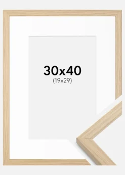 Ramme Grimsåker Eg 30x40 cm - Passepartout Hvid 20x30 cm