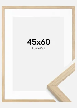 Ramme Grimsåker Eg 45x60 cm - Passepartout Hvid 35x50 cm