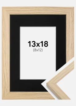 Ramme Grimsåker Eg 13x18 cm - Passepartout Sort 9x13 cm
