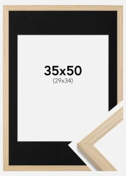 Ramme Grimsåker Eg 35x50 cm - Passepartout Sort 30x35 cm