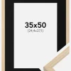 Ramme Grimsåker Eg 35x50 cm - Passepartout Sort 10x15 inches
