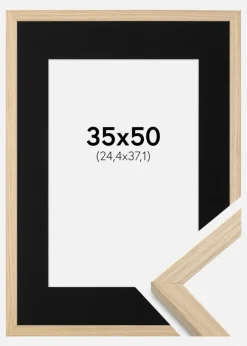 Ramme Grimsåker Eg 35x50 cm - Passepartout Sort 10x15 inches