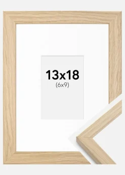 Ramme Grimsåker Eg 13x18 cm - Passepartout Hvid 7x10 cm