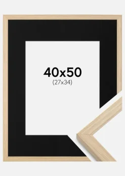 Ramme Grimsåker Eg 40x50 cm - Passepartout Sort 28x35 cm
