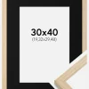 Ramme Grimsåker Eg 30x40 cm - Passepartout Sort 8x12 inches