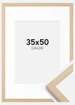 Ramme Grimsåker Eg 35x50 cm - Passepartout Hvid 25x35 cm