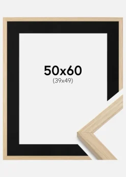 Ramme Grimsåker Eg 50x60 cm - Passepartout Sort 40x50 cm