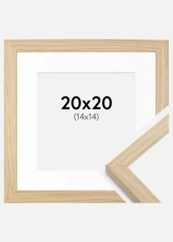 Ramme Grimsåker Eg 20x20 cm - Passepartout Hvid 15x15 cm