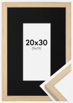 Ramme Grimsåker Eg 20x30 cm - Passepartout Sort 10x20 cm