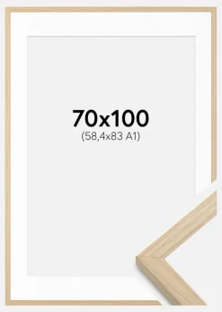 Ramme Grimsåker Eg 70x100 cm - Passepartout Hvid 59,4x84 cm (A1)
