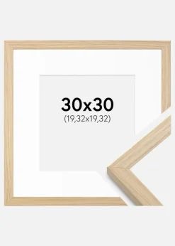 Ramme Grimsåker Eg 30x30 cm - Passepartout Hvid 8x8 inches
