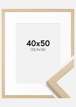 Ramme Grimsåker Eg 40x50 cm - Passepartout Hvid 27,5x37 cm