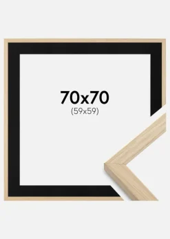 Ramme Grimsåker Eg 70x70 cm - Passepartout Sort 60x60 cm