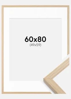 Ramme Grimsåker Eg 60x80 cm - Passepartout Hvid 50x60 cm