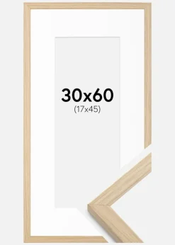 Ramme Grimsåker Eg 30x60 cm - Passepartout Hvid 18x46 cm