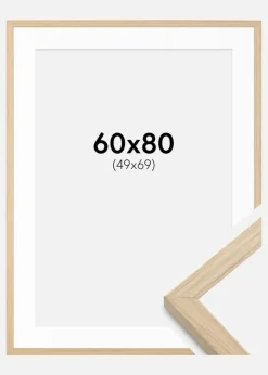 Ramme Grimsåker Eg 60x80 cm - Passepartout Hvid 50x70 cm