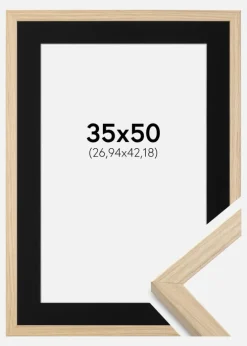 Ramme Grimsåker Eg 35x50 cm - Passepartout Sort 11x17 inches