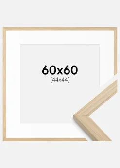 Ramme Grimsåker Eg 60x60 cm - Passepartout Hvid 45x45 cm