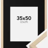 Ramme Grimsåker Eg 35x50 cm - Passepartout Sort 24x30 cm