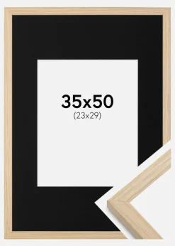 Ramme Grimsåker Eg 35x50 cm - Passepartout Sort 24x30 cm