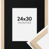 Ramme Grimsåker Eg 24x30 cm - Passepartout Sort 6x8 inches