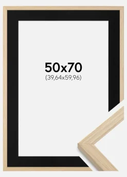 Ramme Grimsåker Eg 50x70 cm - Passepartout Sort 16x24 inches