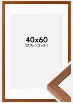 Ramme Hermes Bog 40x60 cm - Passepartout Hvid 32,9x48,3 cm