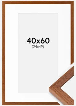 Ramme Hermes Bog 40x60 cm - Passepartout Hvid 25x50 cm