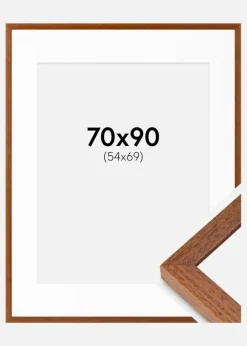 Ramme Hermes Bog 70x90 cm - Passepartout Hvid 55x70 cm