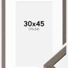 Ramme Hermes Grå 30x45 cm - Passepartout Hvid 20x35 cm