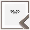 Ramme Hermes Grå 50x50 cm - Passepartout Hvid 40x40 cm