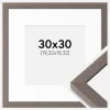 Ramme Hermes Grå 30x30 cm - Passepartout Hvid 8x8 inches