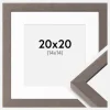 Ramme Hermes Grå 20x20 cm - Passepartout Hvid 15x15 cm