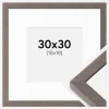 Ramme Hermes Grå 30x30 cm - Passepartout Hvid 19x19 cm