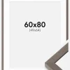 Ramme Hermes Grå 60x80 cm - Passepartout Hvid 50x65 cm