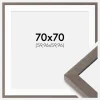 Ramme Hermes Grå 70x70 cm - Passepartout Hvid 24x24 inches