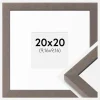 Ramme Hermes Grå 20x20 cm - Passepartout Hvid 4x4 inches